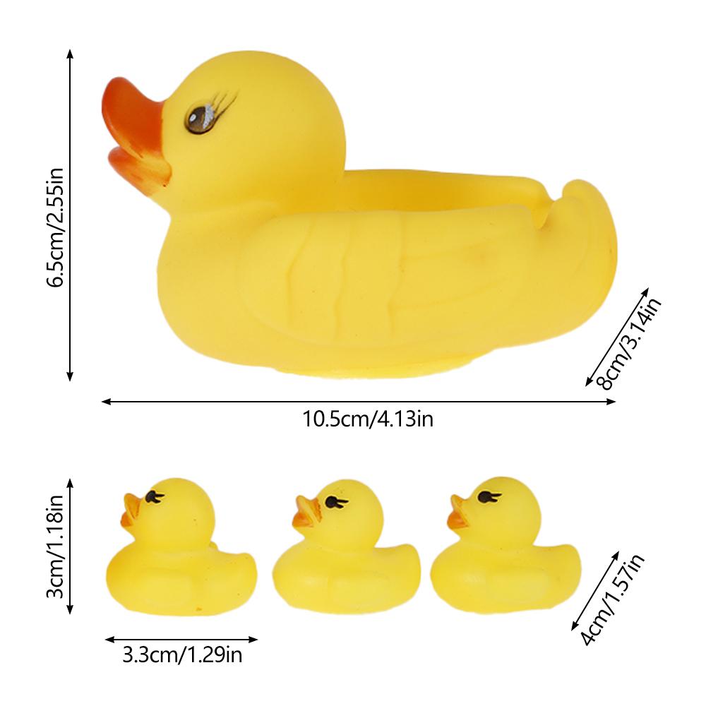 4Pcs Bath Duck Toys Yellow Duck Family Bath Set Floating Squeaky Duckies Baby Shower Toys Kids Bathtub Duck Set for Toddlers