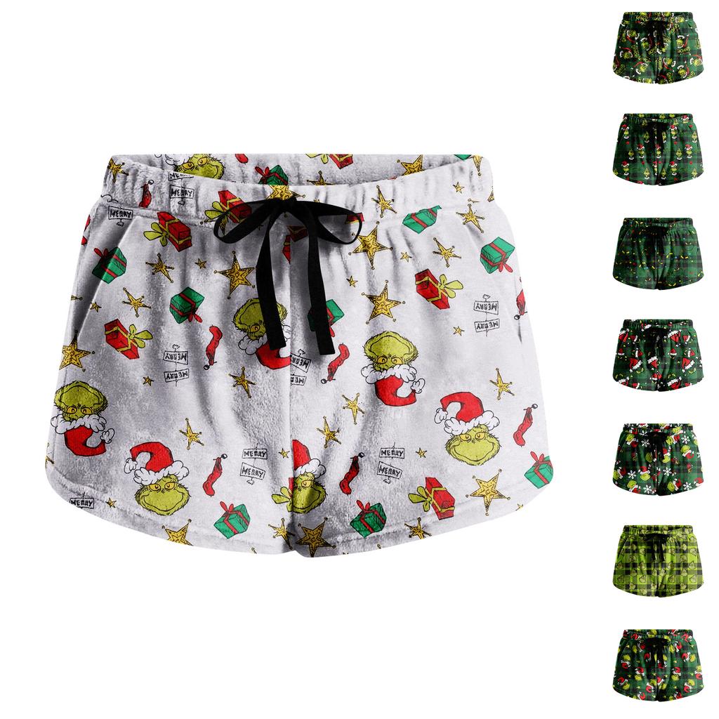 Women's Soft Stretch Flannel Short Side Pocket Drawstring Casual Pajama Pants Soft Pajama Pants