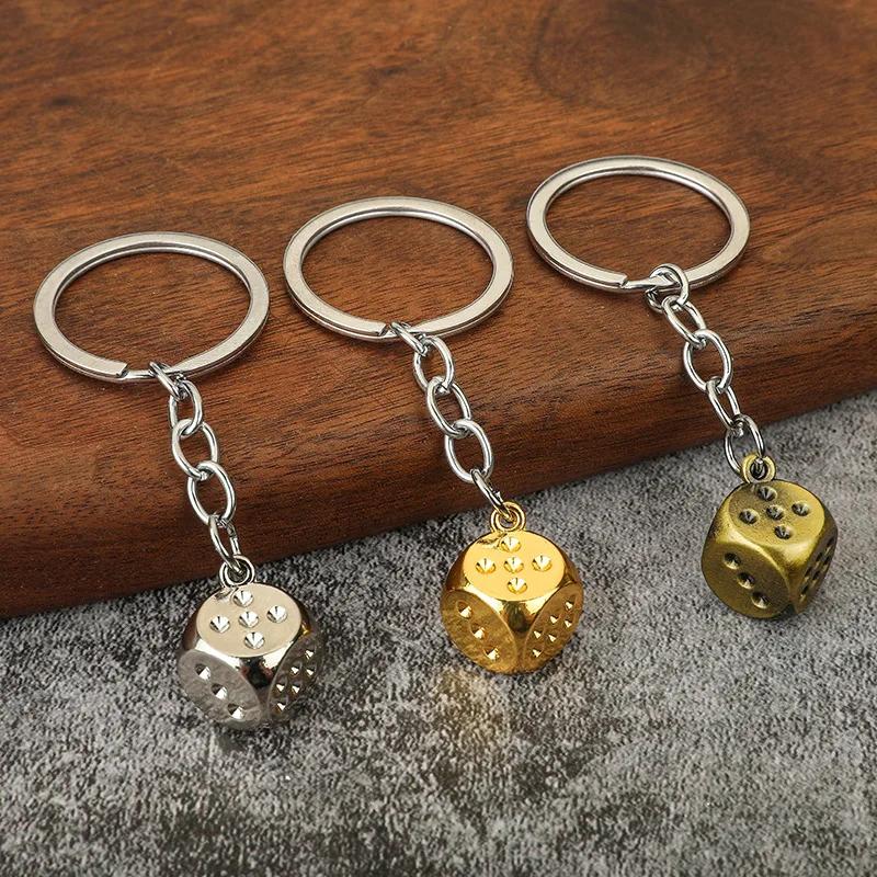 Mini Creative Fashion Dice Car Keychain Pendant Exquisite Special  Keyrings Gift