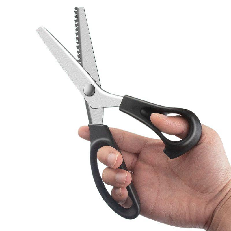 Spitze Overlock Nähschere ohne Nähen: Große Welle Edelstahl Schneiderschere für Kanten