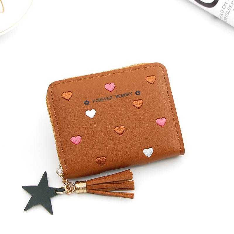 Ladies' Fashion Tassel Zipper Short Wallet & Card Holder with Multi-Card Slots and Coin Purse