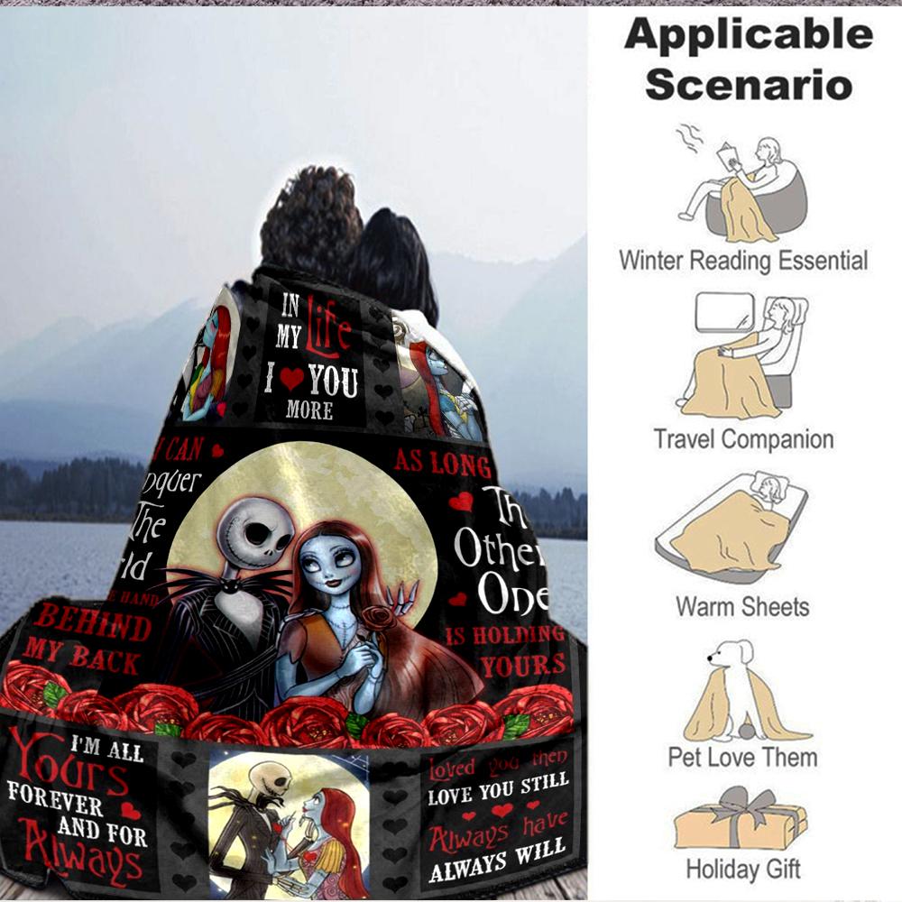 1Pc Jack Sally'S Eternal Love Blanket Soft And Comfortable Casual Warm Camping Travel Christmas Halloween Xmas Gift M924535