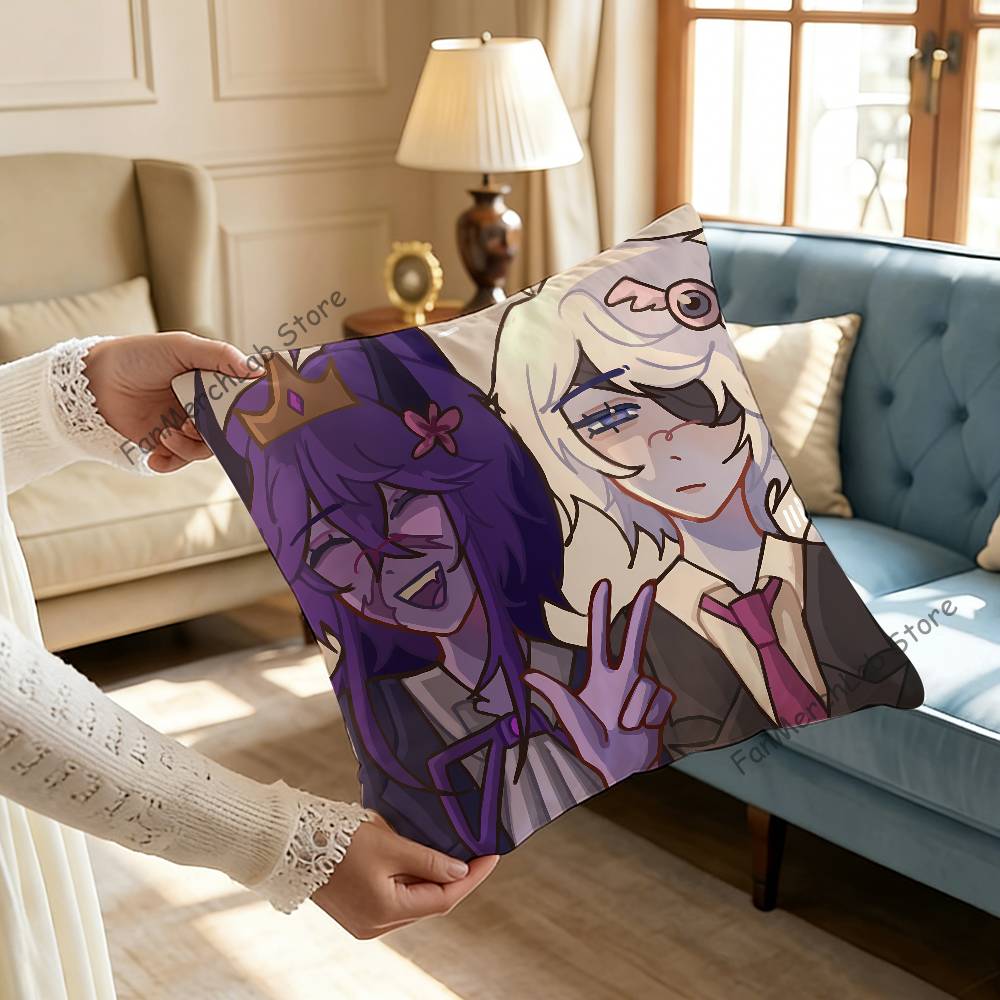 WWemmbu Eggchan TTax Duo Printed Pillow Cover Cushion Case Simple Sofa Pillow Case No Pillow Core