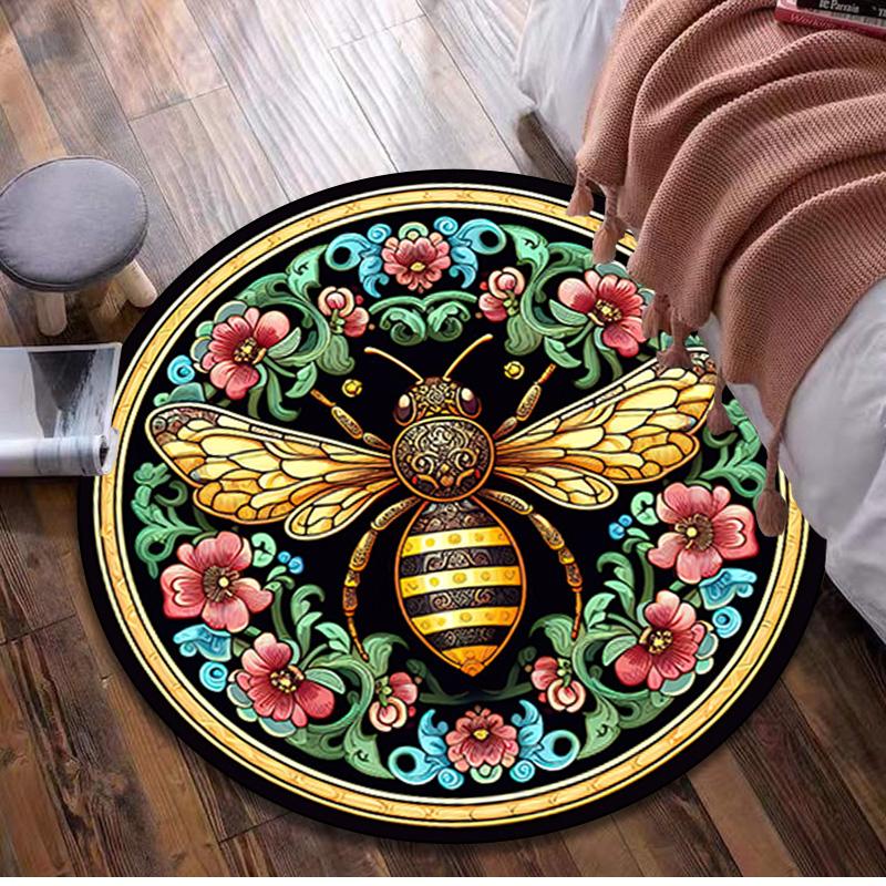 Tapis Rond Animal 1424 - Tapis Décoratif de Bureau Pour Salon Chambre Tapis de Porte Tapis de Sol Tapis pour Zone de Chaise d'Ordinateur