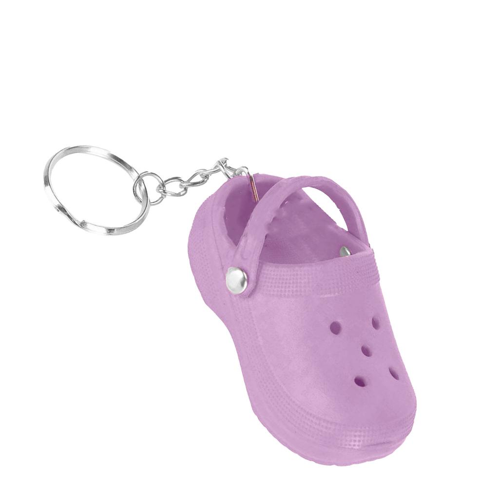 Keychain Mini Cute Silicone Portable Slipper Keychain for Schoolbag Handbag Gift Violet