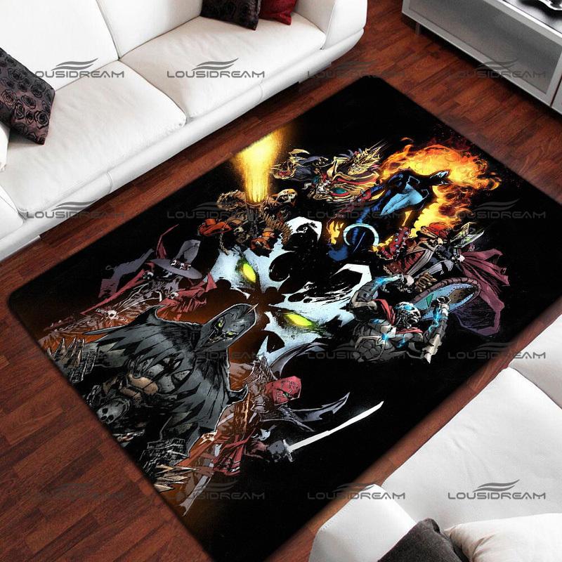 Horror Hellbringer Pattern Decorative Carpet Square Flannel Spawn Rugs Modern Home Living Room Floor Mats Bedroom Carpet