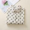 2025 lato nowa odzież damska wysokiej klasy kropki bawełna i len drukowana koszula z krótkim rękawem z klapami kardigan top damski