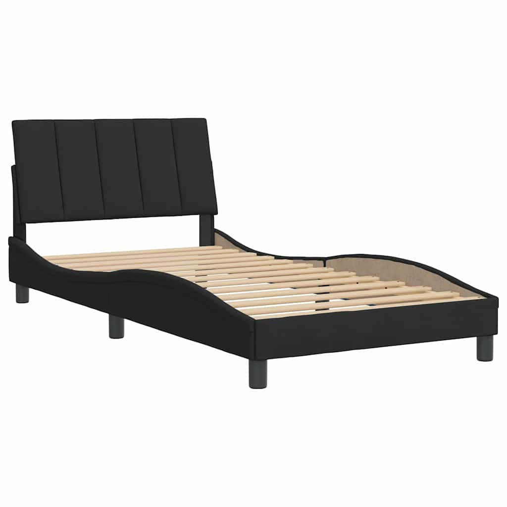 Bed Frame without Mattress Hanko Black 100x200 cm Velvet