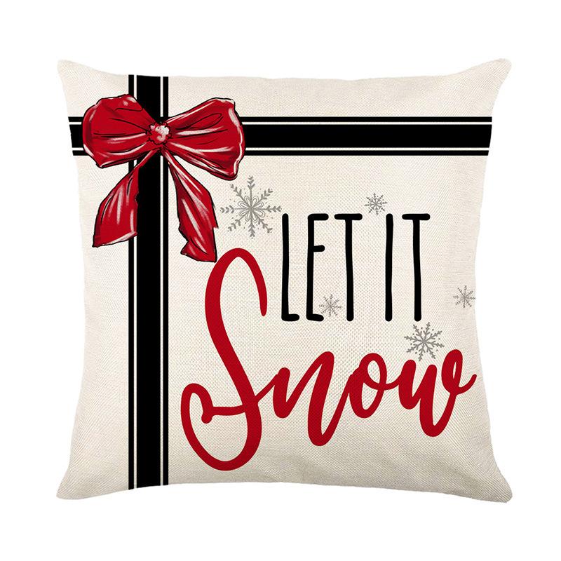 New Christmas Pillow Cover Christmas Polyester Printed Cushion Cover Home Sofa Decorative Pillow Cover