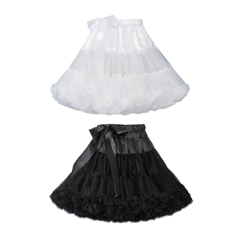 A-line Petticoat Crinoline Slips Wedding Accessories Short Fluffy Tutu Skirt 50s Vintage Puffy Underskirt 15.8in