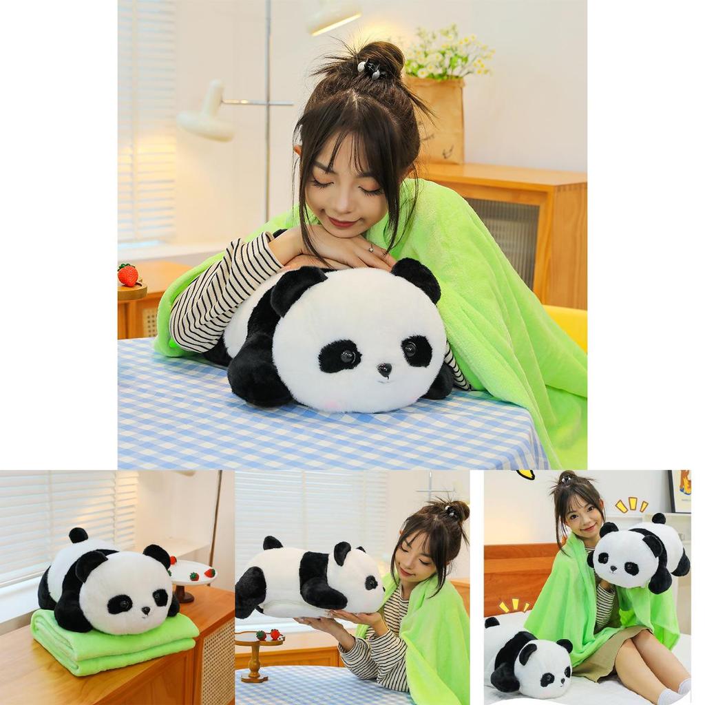 Adorable Panda Plush Toy Blanket And Pillow Soft Comfortable Gift For Friends
