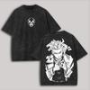 Fit GACHIAKUTA Printed T-shirt Washed and Made Old Heavy Cotton Short Sleeve for Men and Women