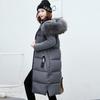 Wintermäntel Damen Daunenjacken Langer einfarbiger Mantel Weibliche Jacke Dicke warme Oberbekleidung Frau Parkas Kleidung Reißverschluss Pelzkragen Kapuzenmäntel