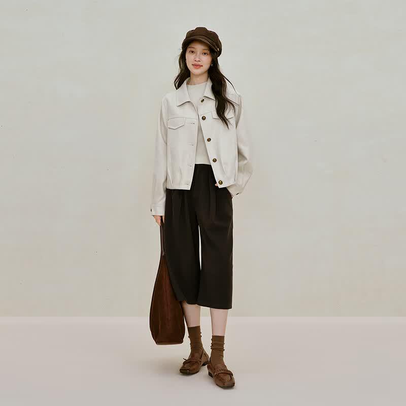 INMAN Women's Barn Style Petal Hem Short Jacket