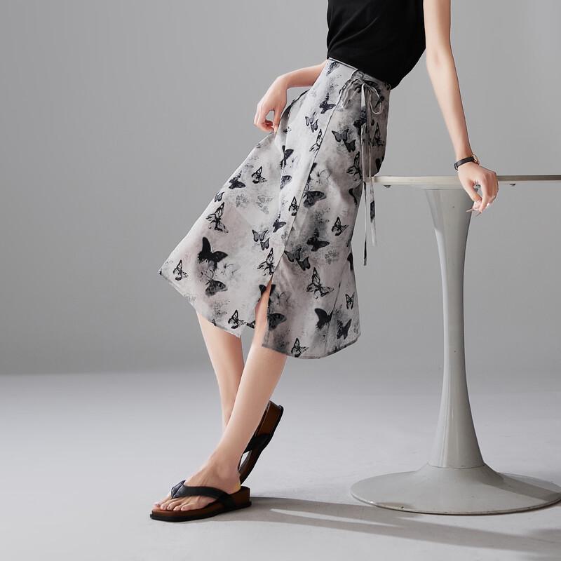 Gonna midi a linea A in seta di gelso elegante da donna SOFSIL