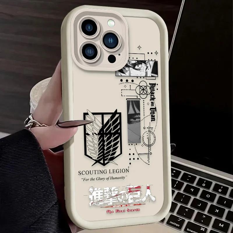 Attacking Giant Creative Cool Logo silicone Protective Cover For iPhone 17 Air 16 15 14 13 12 11 Pro Max Anti-fall shell