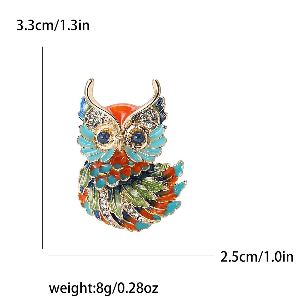 Cute Alloy Enamel Owl Brooch Niche Ladies Suit Cardigan Corsage Ornament Pin