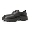 Herren Oxfords Kleid Schuhe Dicke Sohle Formell Business Braun Leder Plateauschuhe Smoking Hochzeitsschuhe Übergröße