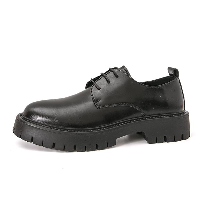Herren Oxfords Kleid Schuhe Dicke Sohle Formell Business Braun Leder Plateauschuhe Smoking Hochzeitsschuhe Übergröße
