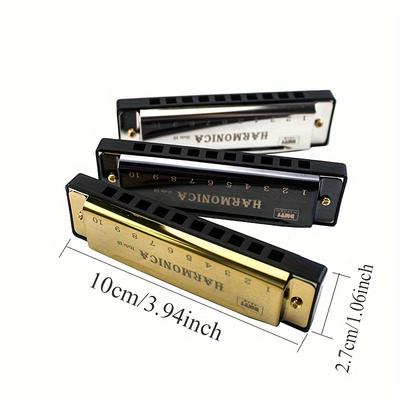 10-Hole Blues Harmonica C Key Professional Diatonic Harmonica for Adults Beginners Rich Sound for Blues Folk Rock Country JXB