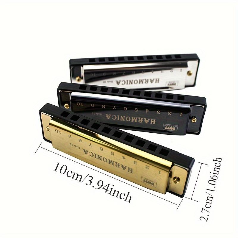 10-Hole Blues Harmonica C Key Professional Diatonic Harmonica for Adults Beginners Rich Sound for Blues Folk Rock Country JXB