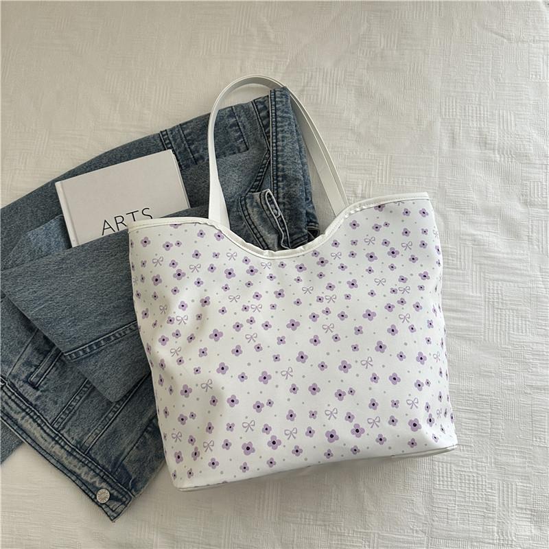 

Нежная и милая женская сумка с цветами 2025 новая сумка-шоппер на шнурке через плечо, высокая ценность, цветочный бант, сумка подмышку