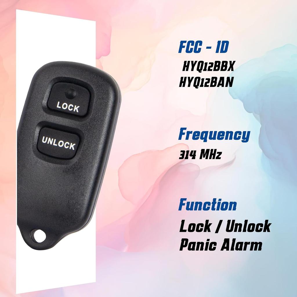 Key Fob Keyless Entry Remote Compatible with Toyota Tundra ... Highlander ... Rav4... FJ Cruiser ... Celica ... Echo ... Prius ... Yaris ... Scion xA