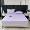 Solid Color Washed Cotton Fitted Sheet with Non-Slip Feature and Pillowcase