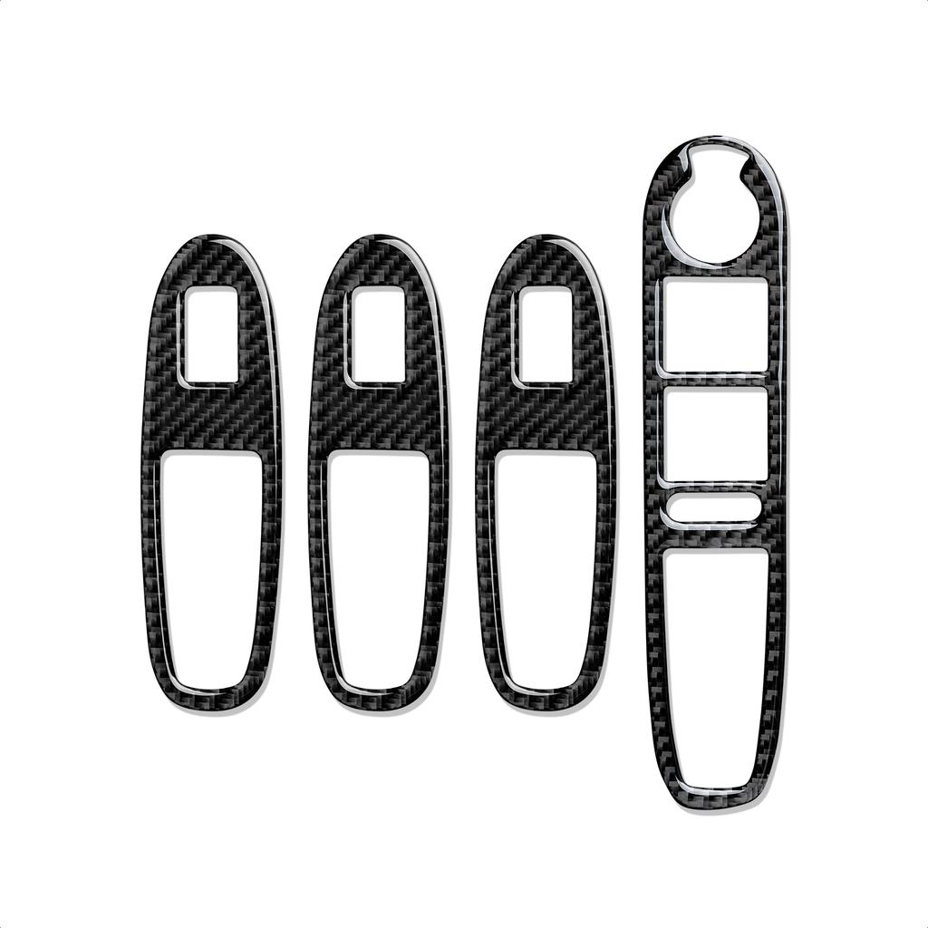 Samolepky na spínače oken do auta Obložení z uhlíkových vláken pro kompatibilitu s Alfa Romeo 159 2004-2011