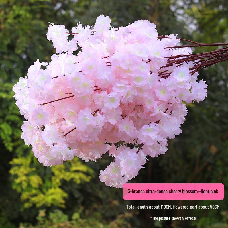 Silk Cherry Blossom Branch Artificial Vine: Floral Decoration for Weddings and Indoor Spaces
