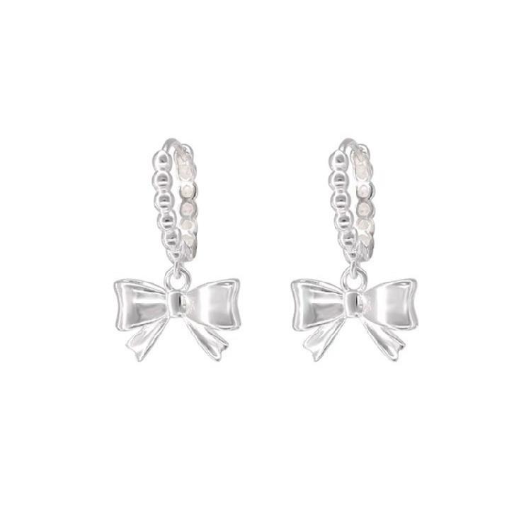 Unique Heart Bowknot Hoop Earrings Fashion Bows Earrings for Women Cute Gift