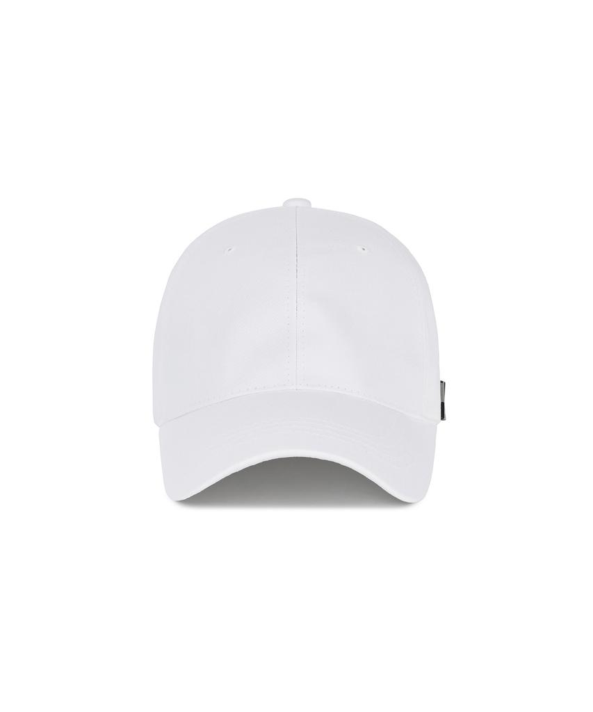 Bajal [Unisex] Studded Logo Oversized Ball Cap White