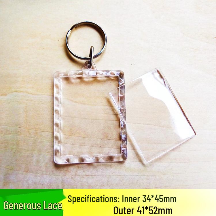 Transparent Photo Keychain Frame - Blank Keyring for Portrait Stickers