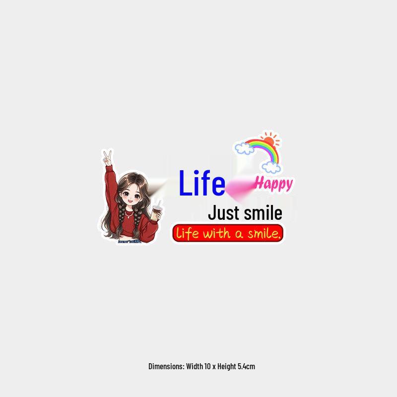 Life s About Smiling: Creative Waterproof Sunroof/Rear Windshield Sticker