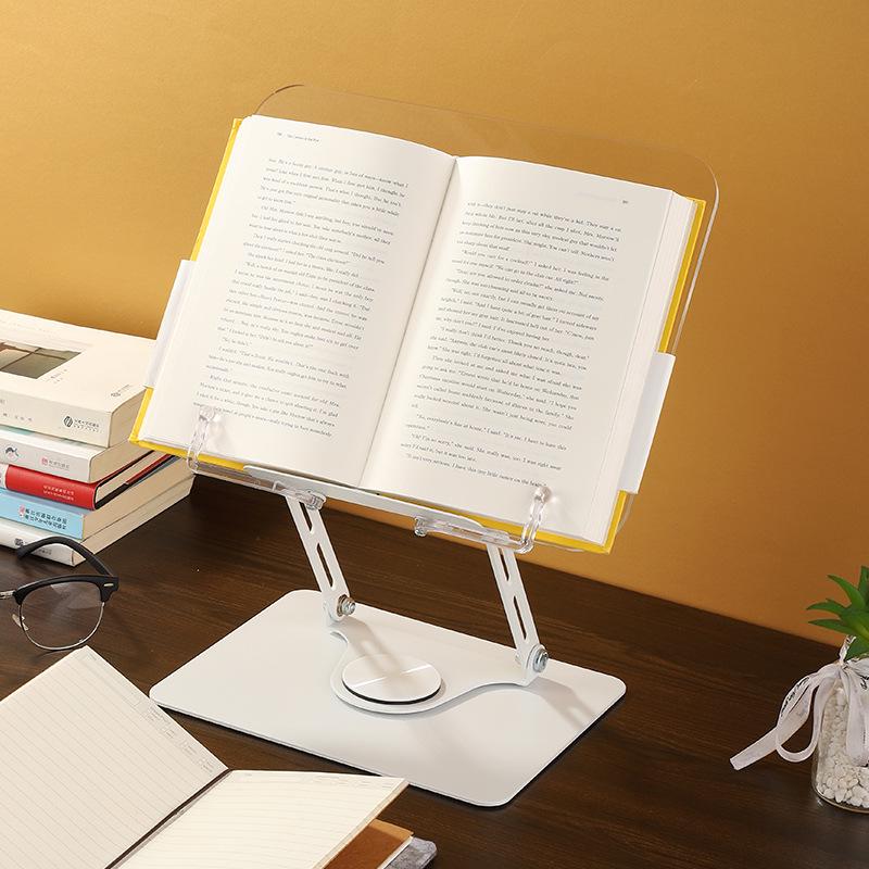 Acrylic Rotating Reading Stand: Multifunctional Book, Tablet, and Laptop Holder with Page Turner for Children