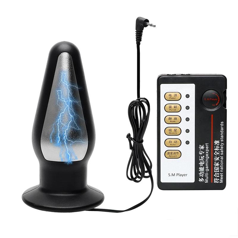 Anal Plug 51mm Electric Shock Stimulator Dilator For Men Women Dildo Vaginal Ball Couples Adult Toys