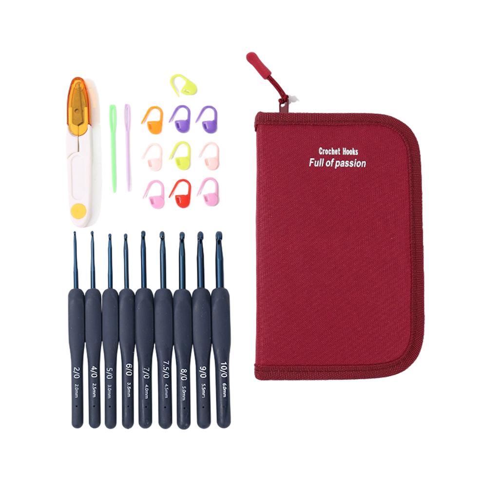22pcs Crochet Hooks Set Crochet Hook Kit with Storage Case Ergonomic Knitting Needle Weave Yarn Kits DIY Hand Knitting