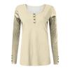 Camiseta feminina casual lisa manga longa botão