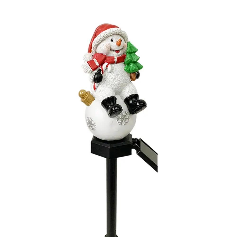 Christmas Santa Claus & Snowman Landscape Lawn Solar Light Xmas Pathway Lights For Christmas Lawn Yard Decoration P4Z4