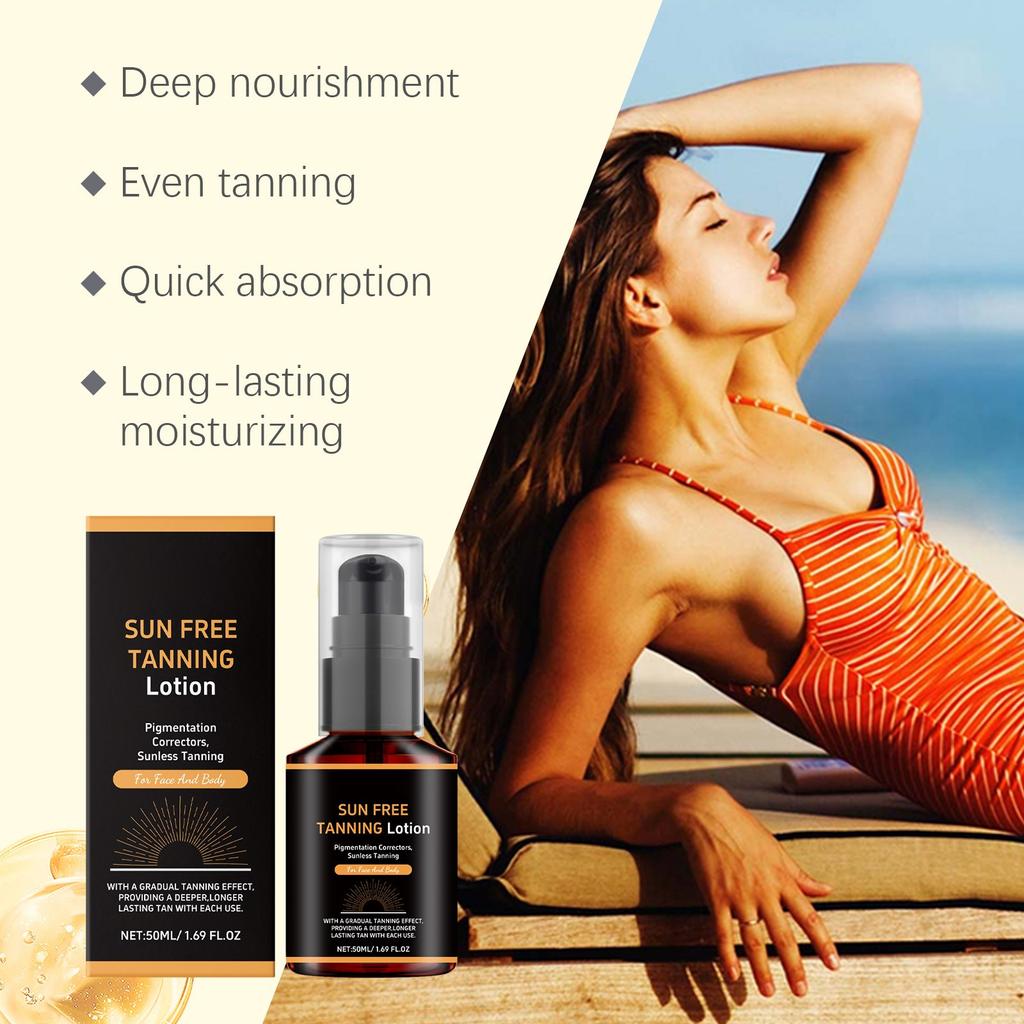 Loțiune de Bronzare Hrănitoare și Hidratantă Bronzant Gradual Pentru Toate Tipurile de Piele(50ml