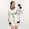 Li Ning Sports Lifestyle Series American High Street Retro Comfortable Versatile Casual Baseball Jacket Unisex Jacket Off-White AWDV371-1