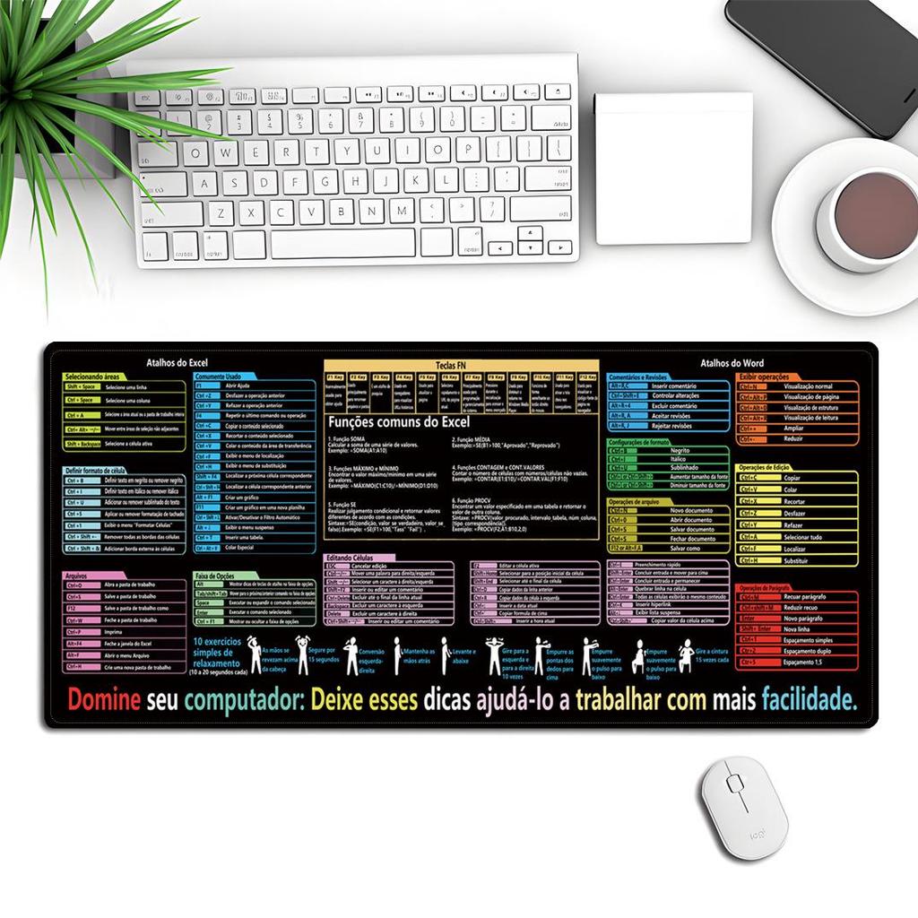 Custom Large Portuguese Mouse Pad for Office Desks - European & American Business Style