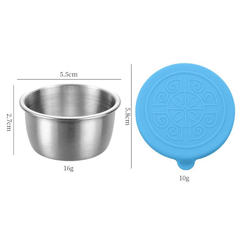304 Stainless Steel Sauce Cup with Silicone Lid for Outdoor Use