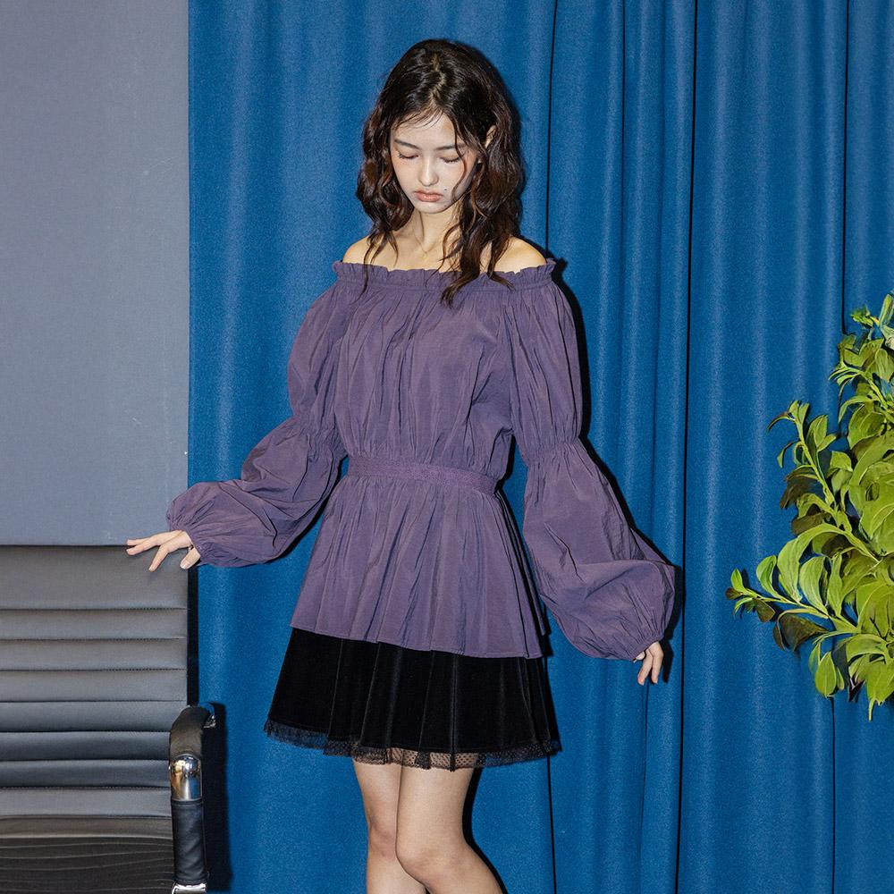 Deondeulob Dd_Mesh Trim Velvet Skirt_Black