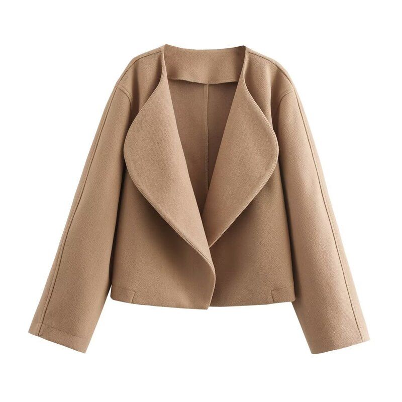 Fashion Wind 2024 New Fall Women's Clothing Loose Easiest for Match Commuting Figure Flattering Two Colors Turn-down Collar Coat 1228434