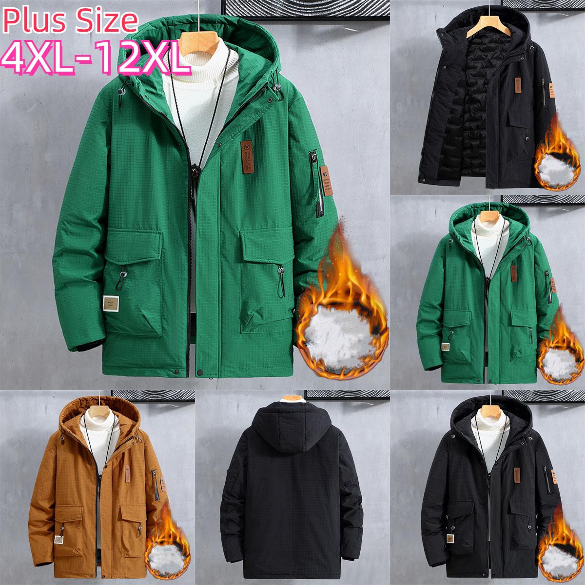 

Зимняя мужская рабочая одежда больших размеров, пуховик, свободная утолщенная повседневная теплая куртка 4XL-12XL