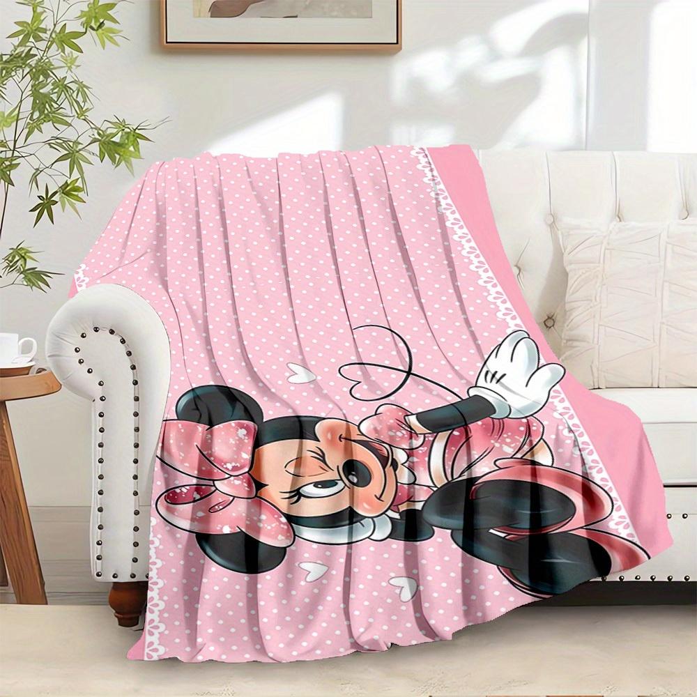 1pc flannel Minnie Mouse Pink Polka Dot Heart Love Valentine s Day Bedding Throw Blanket Sofa 75x90cm