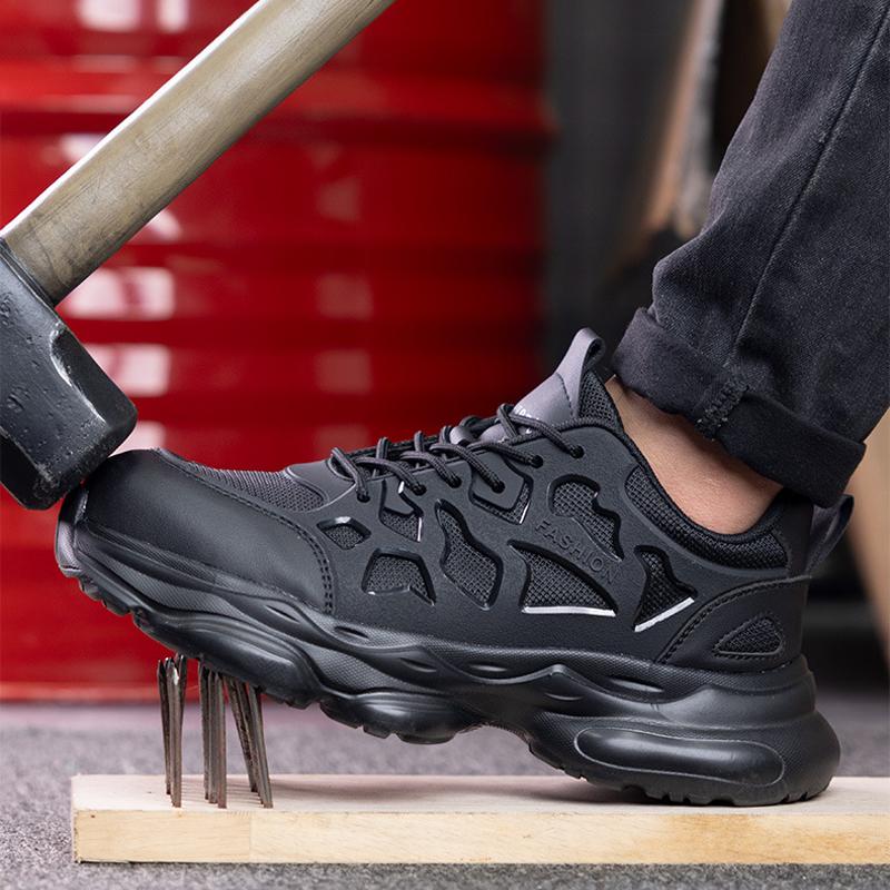 Neueste Arbeitssicherheitsschuhe für Herren Anti-Smash Anti-Puncture Arbeitssneaker Stahlkappenschuhe Leichter Komfort Schutzschuhe
