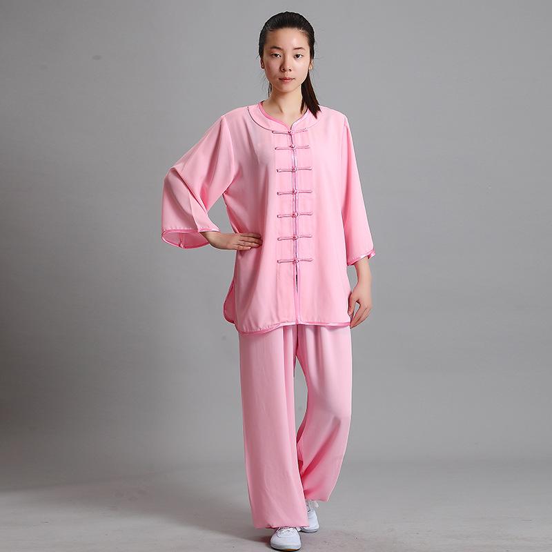 

Hongji Unisex Cotton-Silk Tai Chi Suit, Stand-up Collar, Long Sleeve Martial Arts Performance Wear S