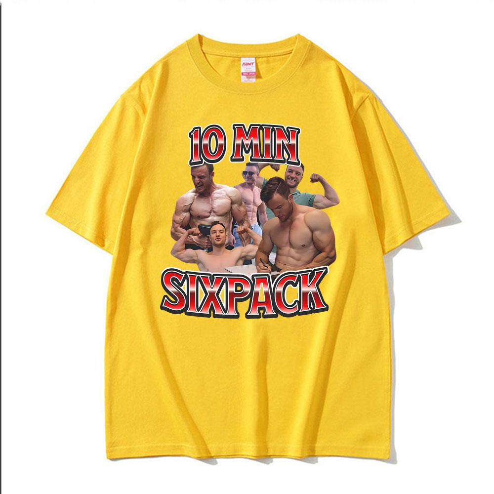 10 Min Sixpack Sasha Huber Vintage Gym Workout T Shirts Men Women Clothing High Quality Trend Cool T-shirts Short Sleeve T Shirt